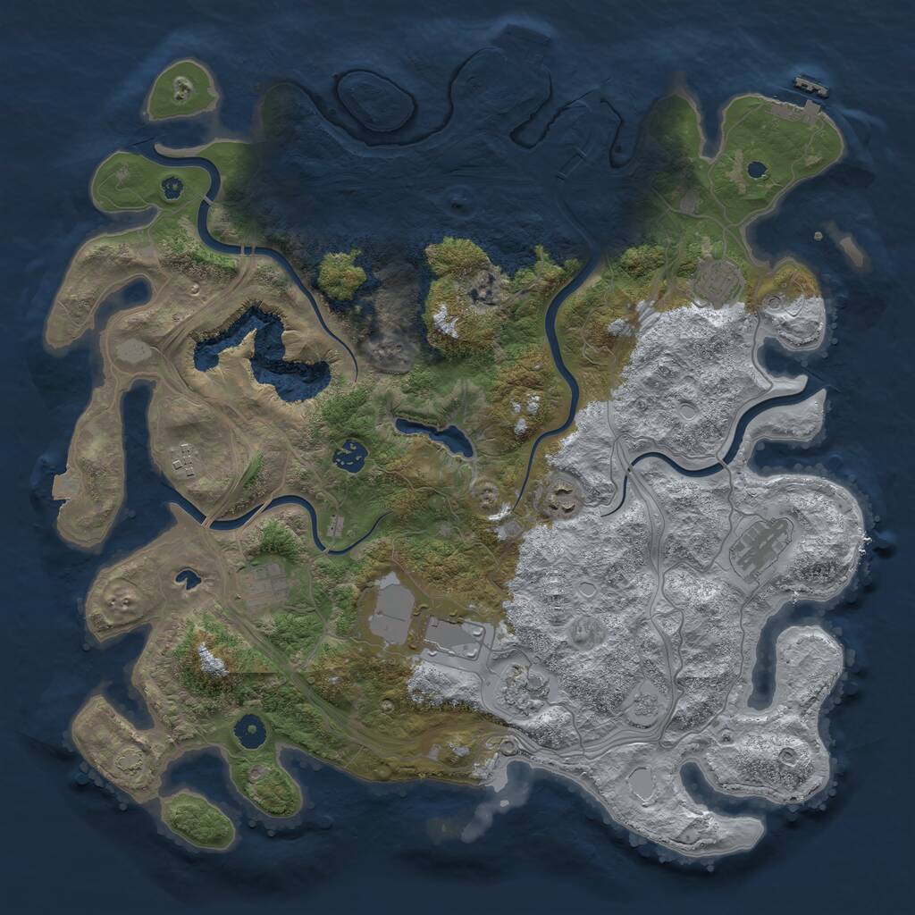Rust Map: Procedural Map, Size: 4250, Seed: 49976967, 14 Monuments