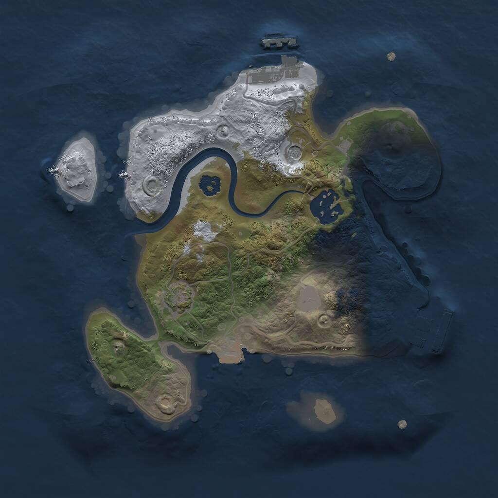 Rust Map: Procedural Map, Size: 2300, Seed: 84719471, 6 Monuments