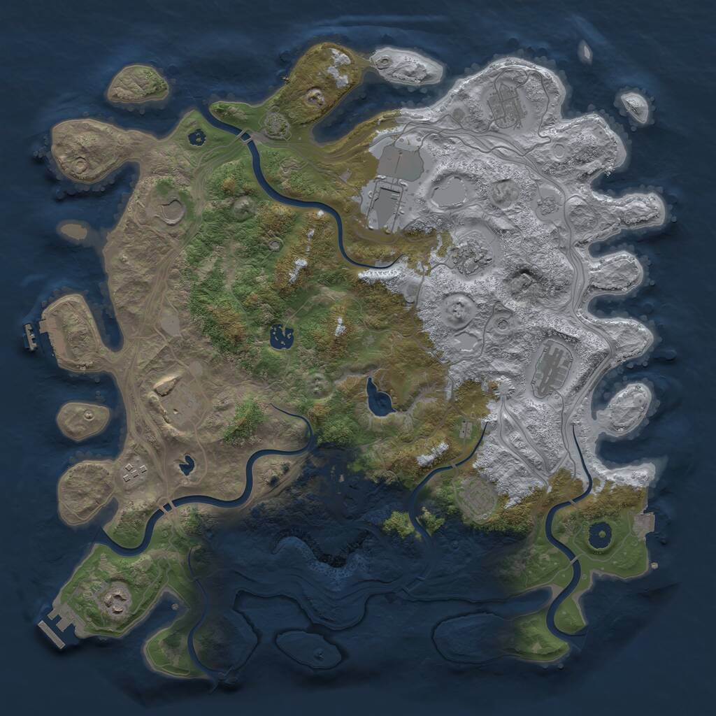 Rust Map: Procedural Map, Size: 4260, Seed: 40000, 17 Monuments