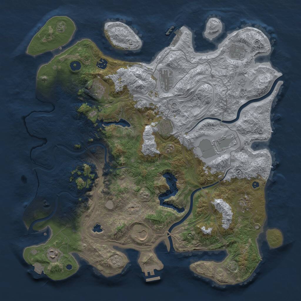 Rust Map: Procedural Map, Size: 4300, Seed: 19734682, 16 Monuments