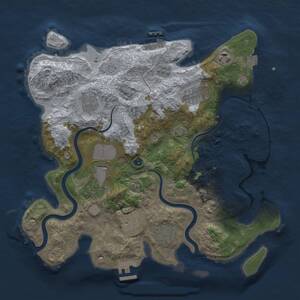 Thumbnail Rust Map: Procedural Map, Size: 3500, Seed: 610450, 13 Monuments