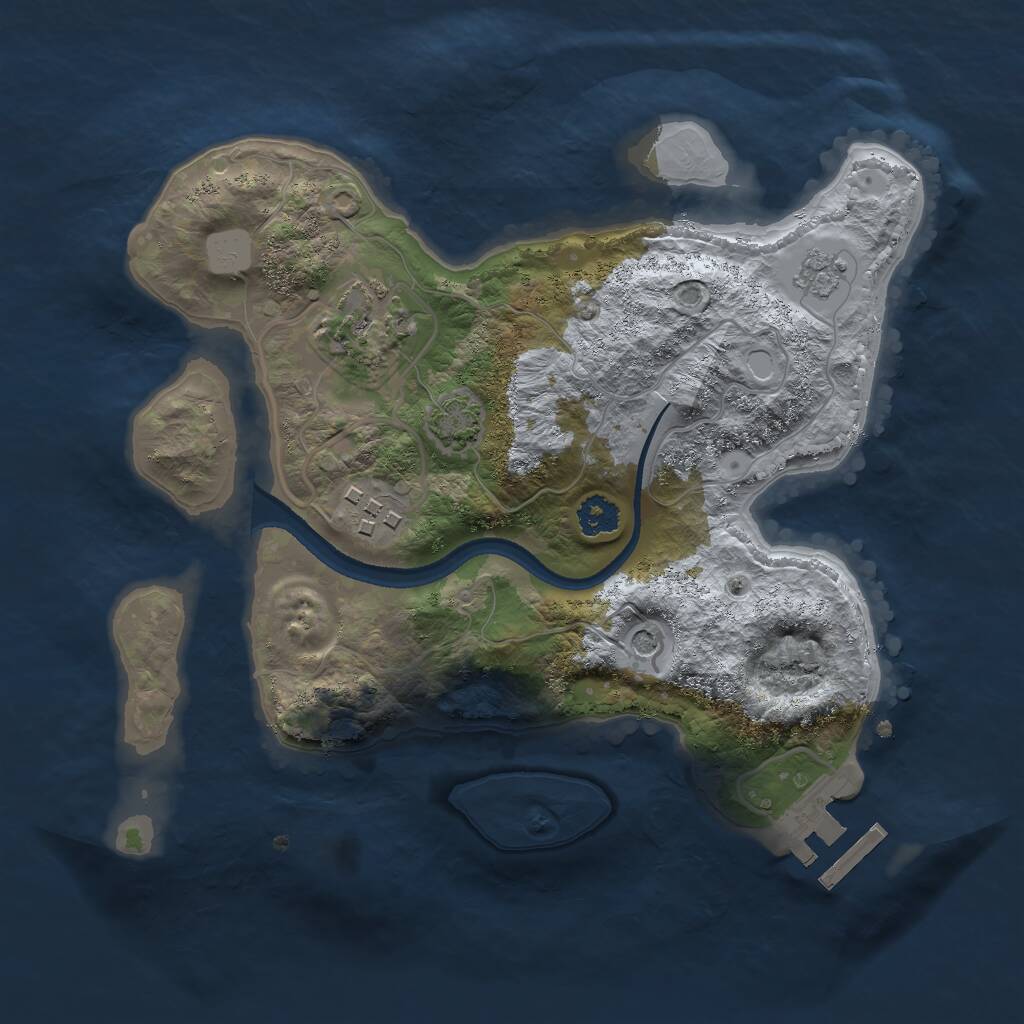 Rust Map: Procedural Map, Size: 2500, Seed: 812006667, 7 Monuments