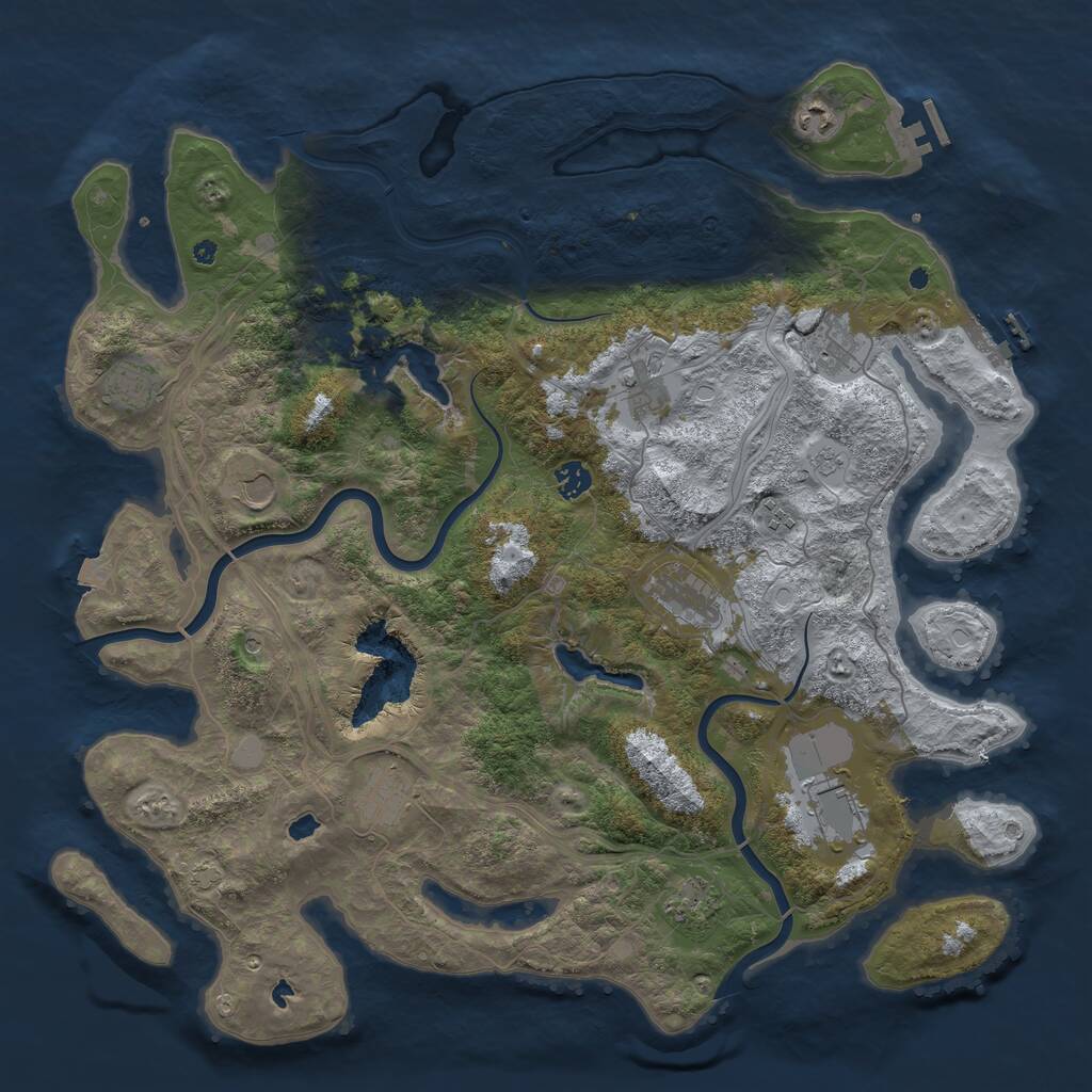 Rust Map: Procedural Map, Size: 4500, Seed: 765515057, 17 Monuments