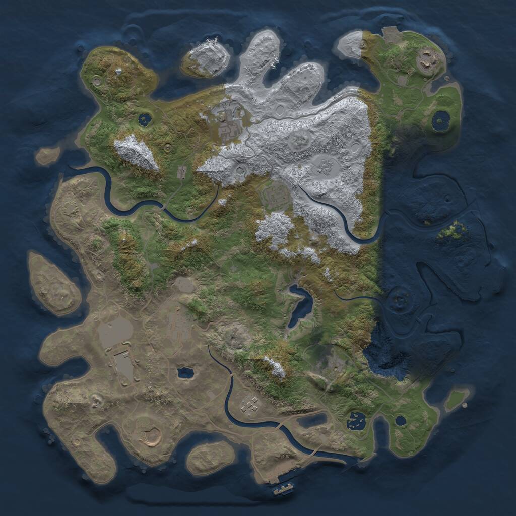 Rust Map: Procedural Map, Size: 4000, Seed: 1994749818, 15 Monuments