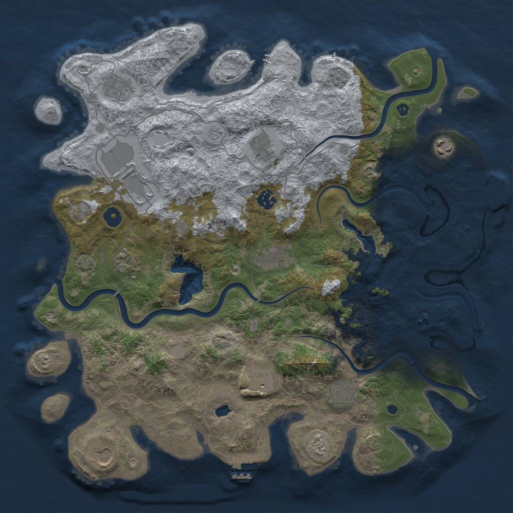 Rust Map: Procedural Map, Size: 4200, Seed: 95341, 17 Monuments