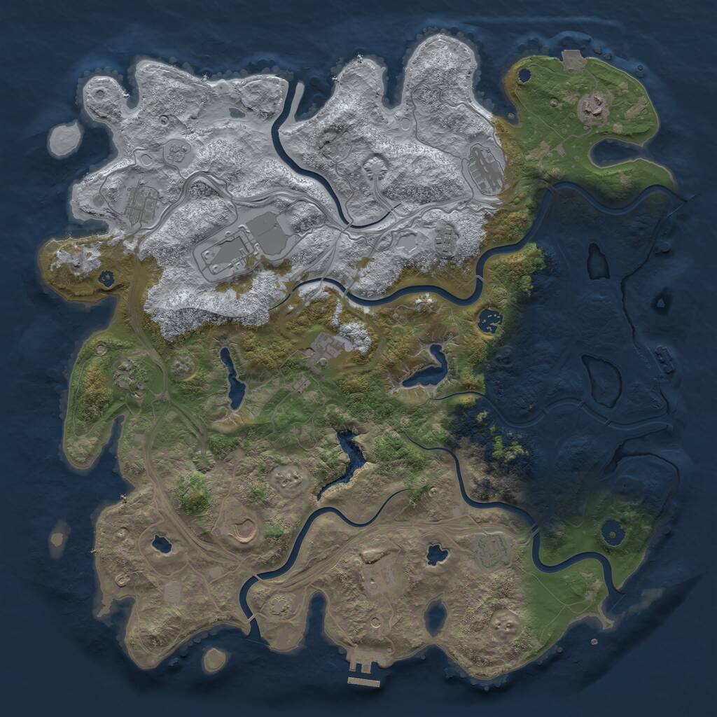 Rust Map: Procedural Map, Size: 4500, Seed: 23082025, 17 Monuments