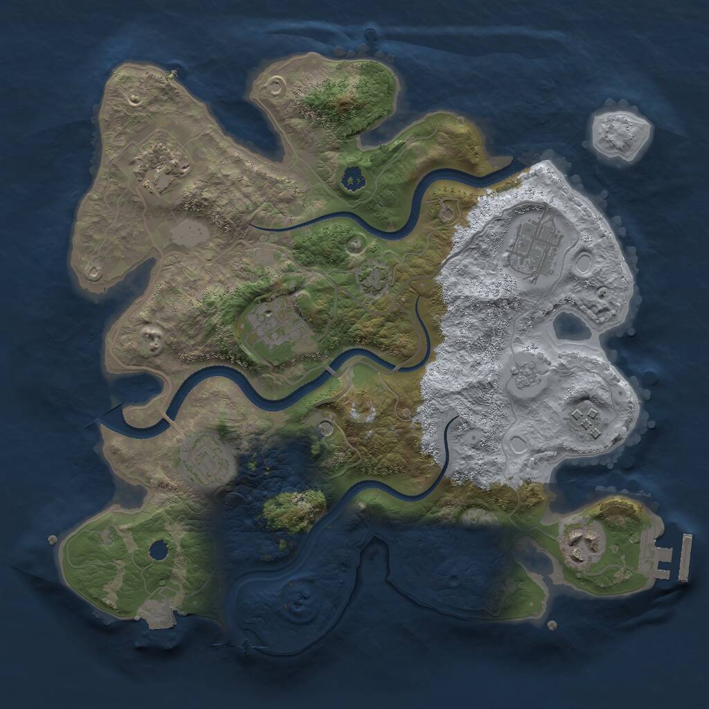 Rust Map: Procedural Map, Size: 3000, Seed: 631956557, 11 Monuments
