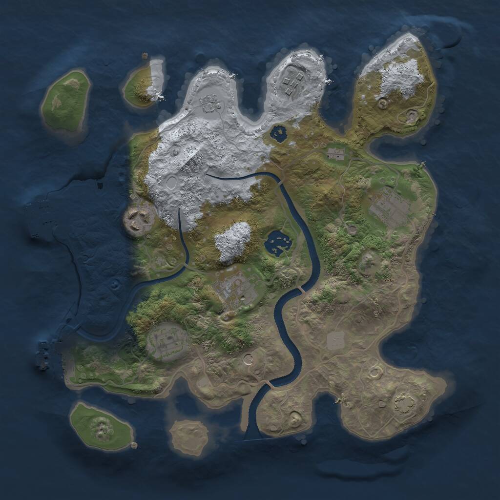 Rust Map: Procedural Map, Size: 3000, Seed: 58682, 12 Monuments