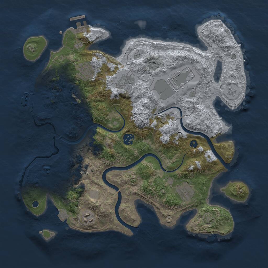 Rust Map: Procedural Map, Size: 3500, Seed: 1352892, 13 Monuments