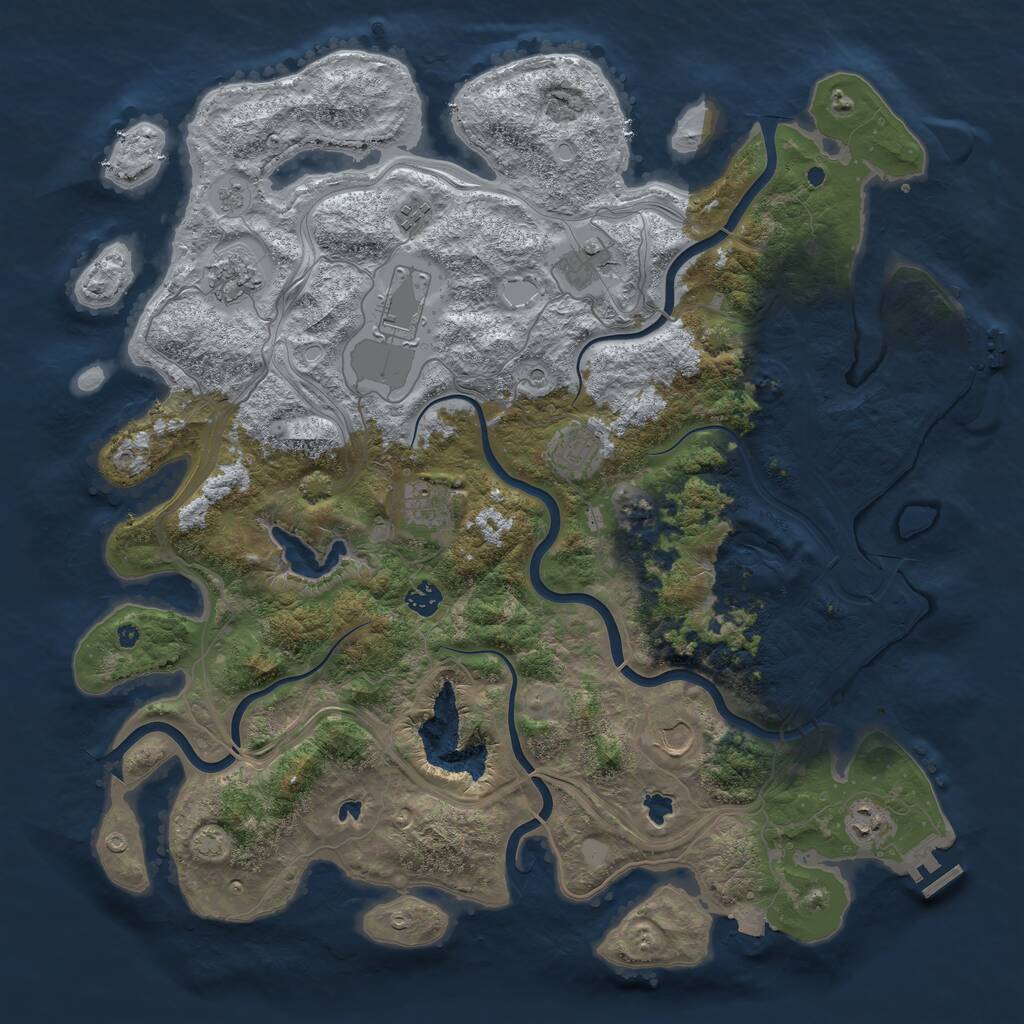 Rust Map: Procedural Map, Size: 4500, Seed: 50683672, 15 Monuments