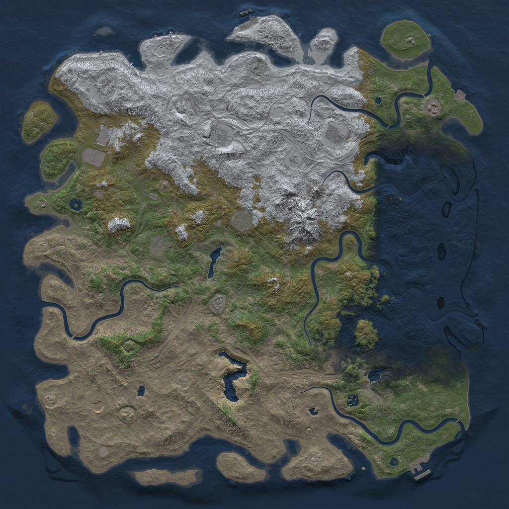Rust Map: Procedural Map, Size: 6000, Seed: 23122010, 17 Monuments