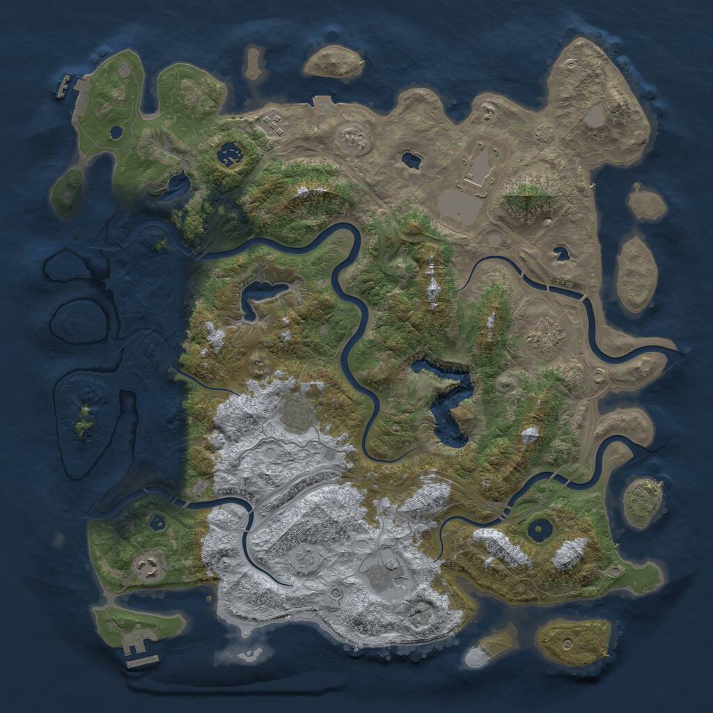 Rust Map: Procedural Map, Size: 4500, Seed: 329062411, 13 Monuments