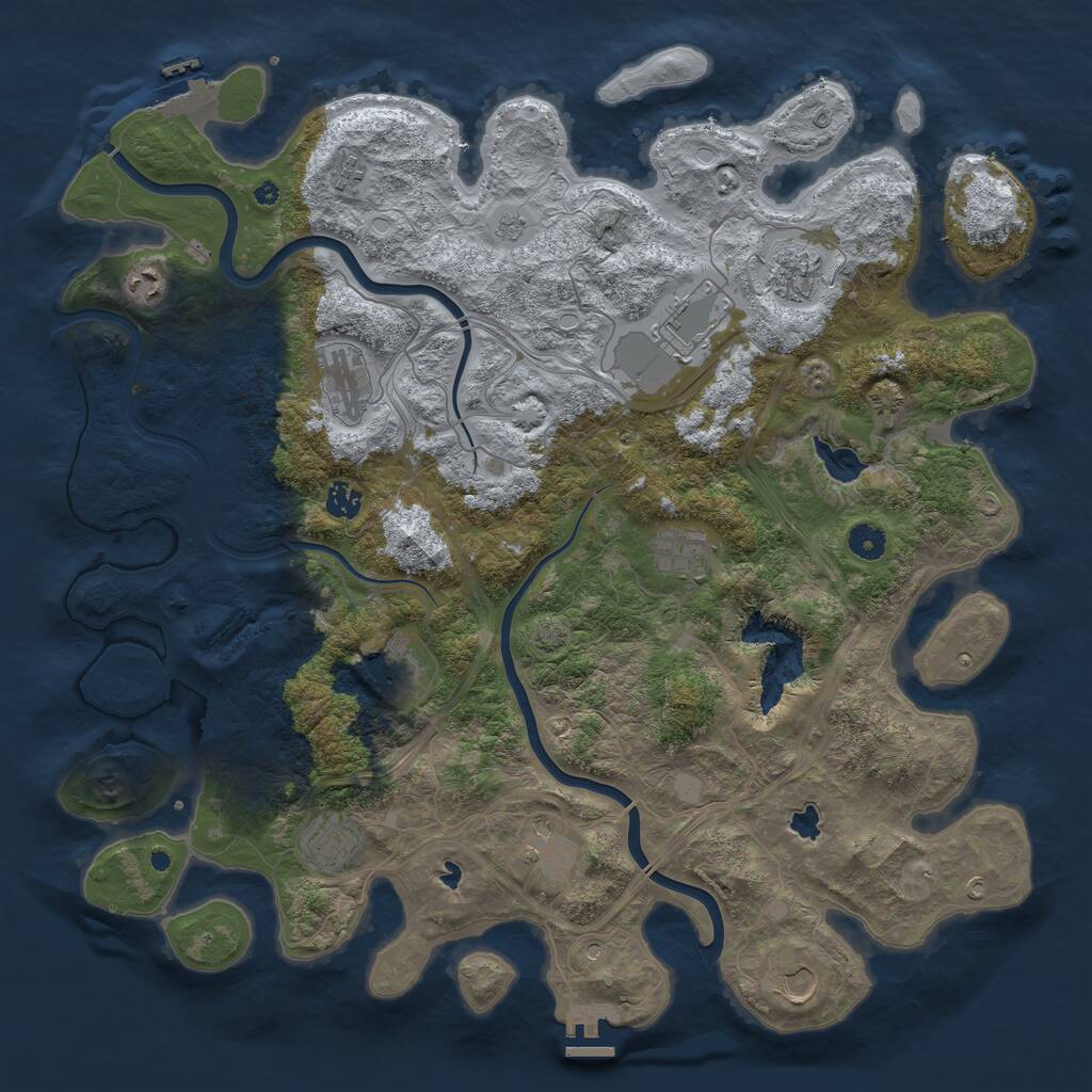 Rust Map: Procedural Map, Size: 4500, Seed: 752475860, 17 Monuments