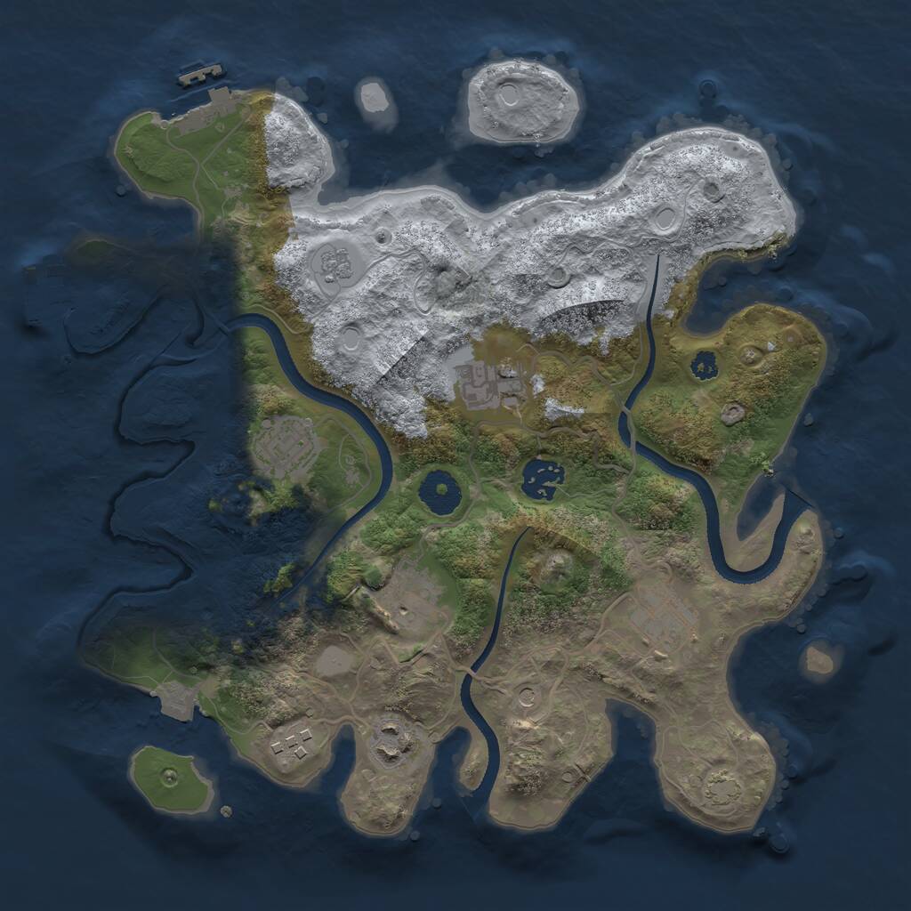 Rust Map: Procedural Map, Size: 3250, Seed: 9876913, 13 Monuments