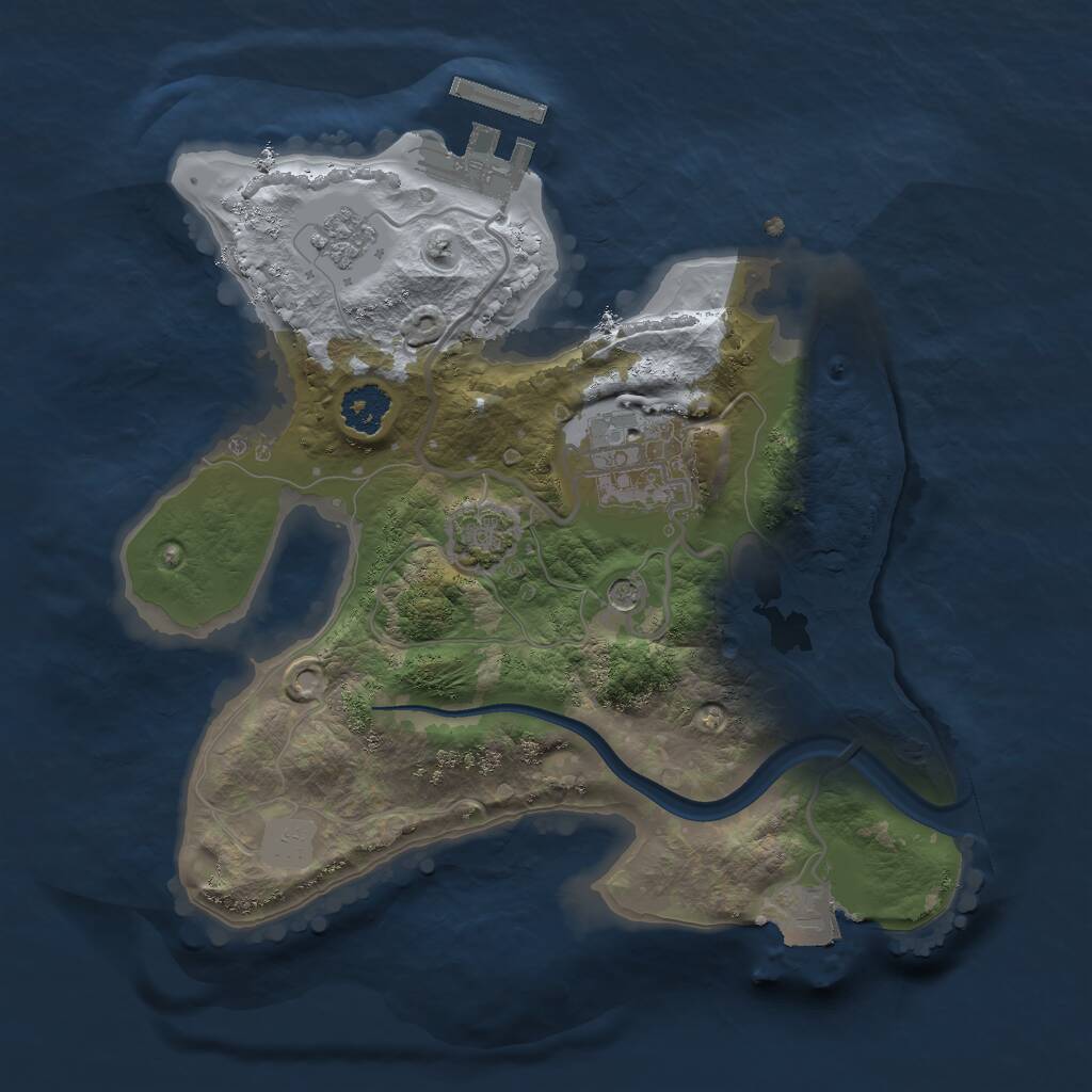 Rust Map: Procedural Map, Size: 2250, Seed: 5500, 6 Monuments