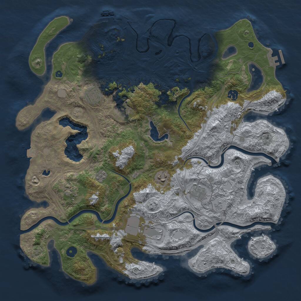 Rust Map: Procedural Map, Size: 4250, Seed: 2045394183, 14 Monuments