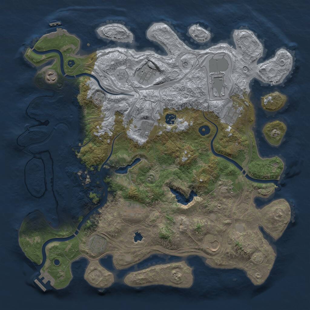 Rust Map: Procedural Map, Size: 4250, Seed: 1162078937, 17 Monuments