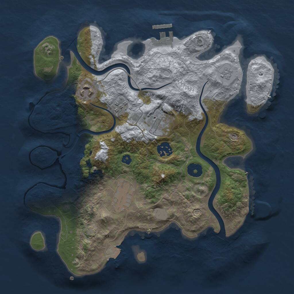 Rust Map: Procedural Map, Size: 3000, Seed: 788, 9 Monuments