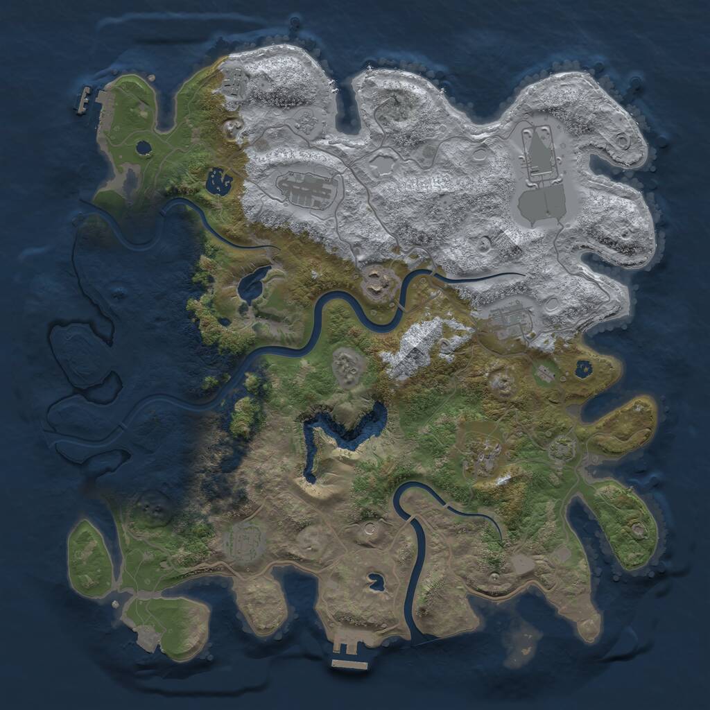 Rust Map: Procedural Map, Size: 4000, Seed: 265728693, 14 Monuments