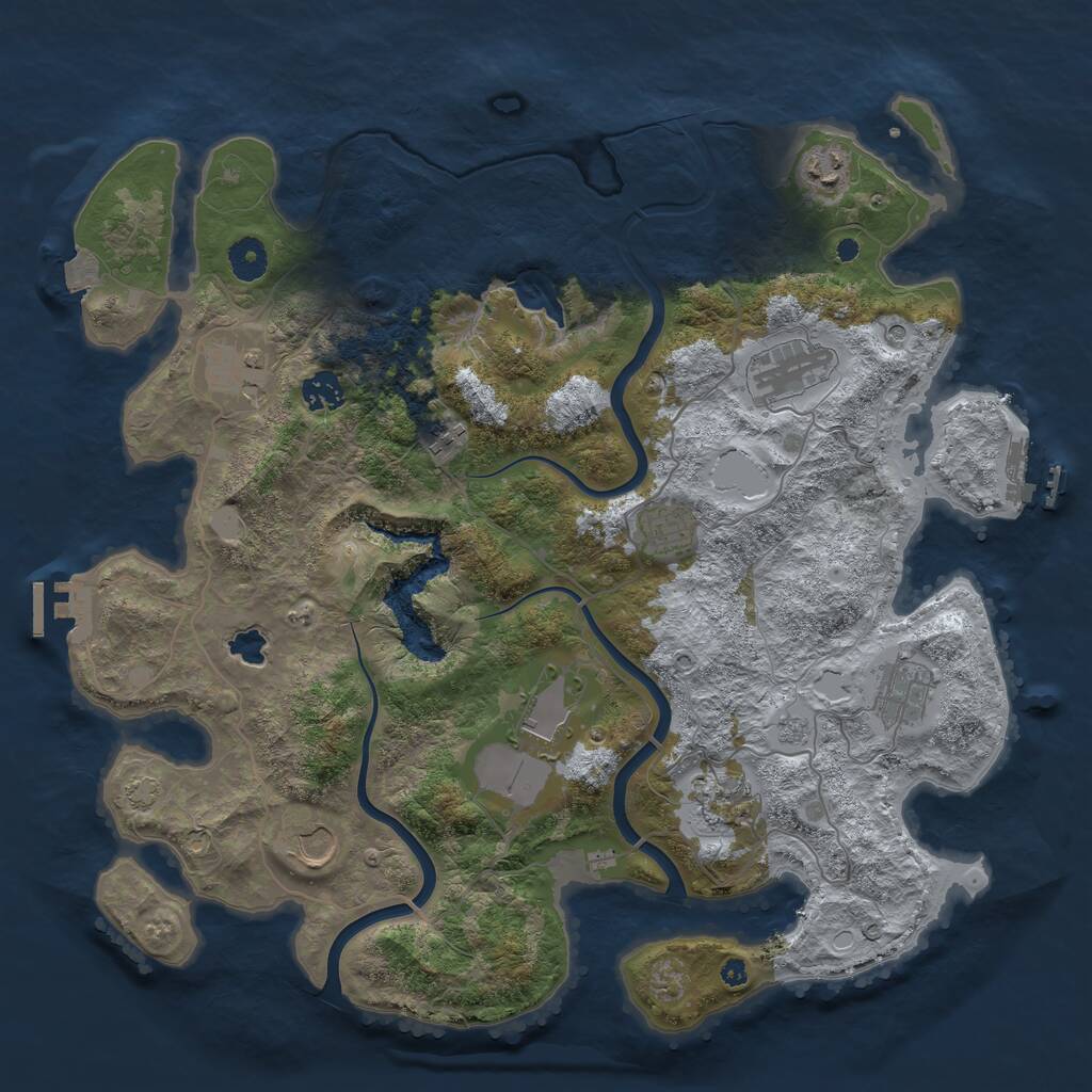 Rust Map: Procedural Map, Size: 4000, Seed: 677805001, 16 Monuments