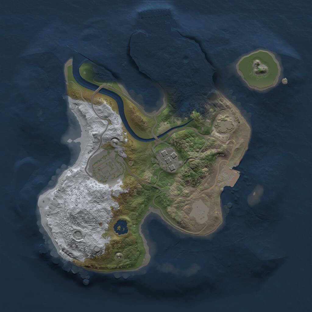 Rust Map: Procedural Map, Size: 2100, Seed: 1000, 5 Monuments