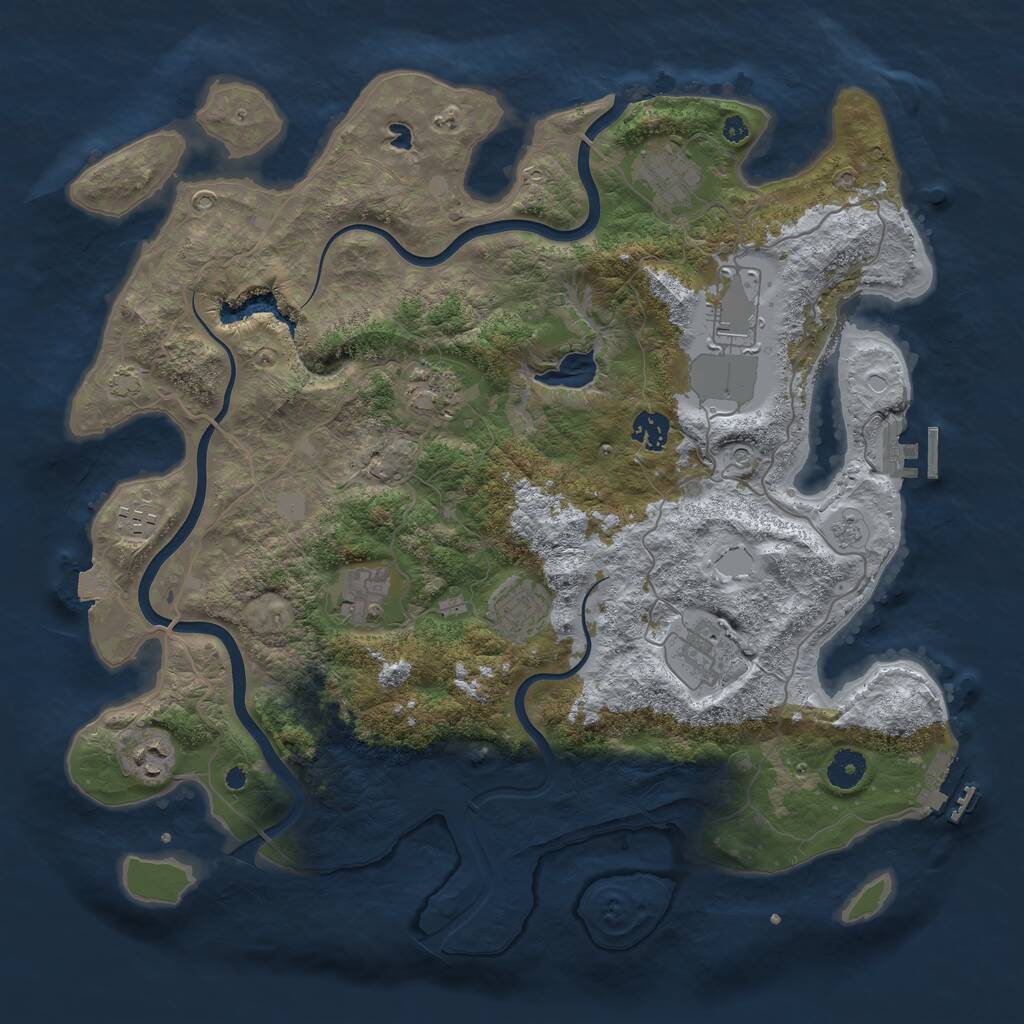 Rust Map: Procedural Map, Size: 4000, Seed: 31962217, 15 Monuments