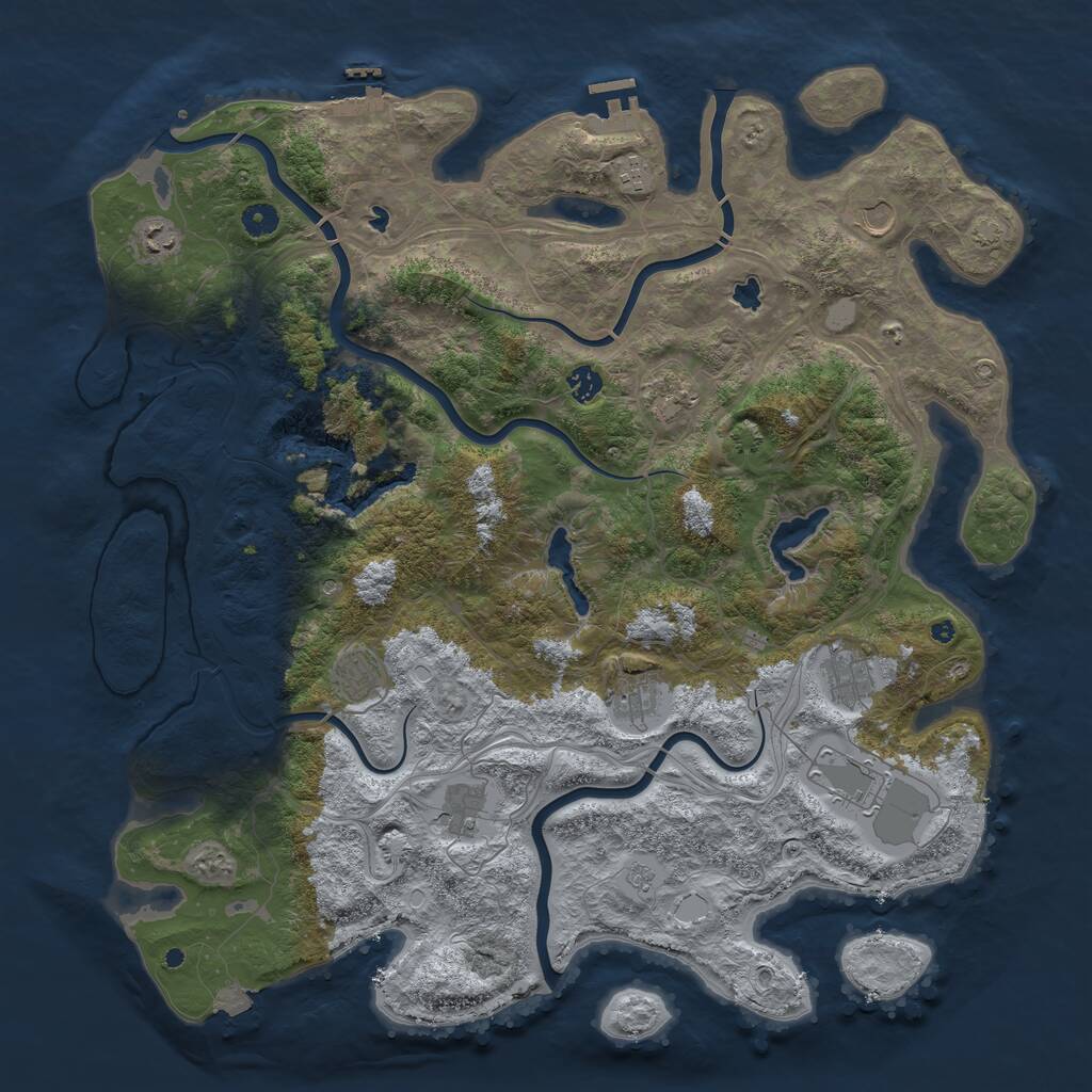 Rust Map: Procedural Map, Size: 4700, Seed: 488963026, 16 Monuments
