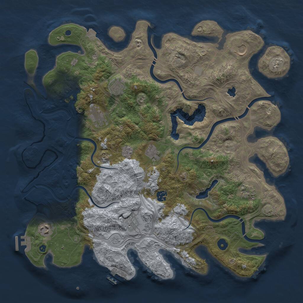 Rust Map: Procedural Map, Size: 4250, Seed: 1721612427, 15 Monuments