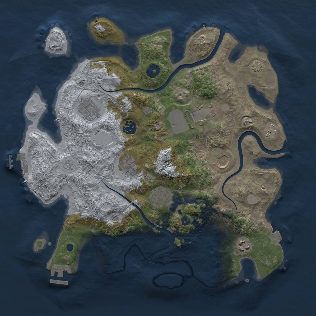 Rust Map: Procedural Map, Size: 3500, Seed: 316060822, 14 Monuments