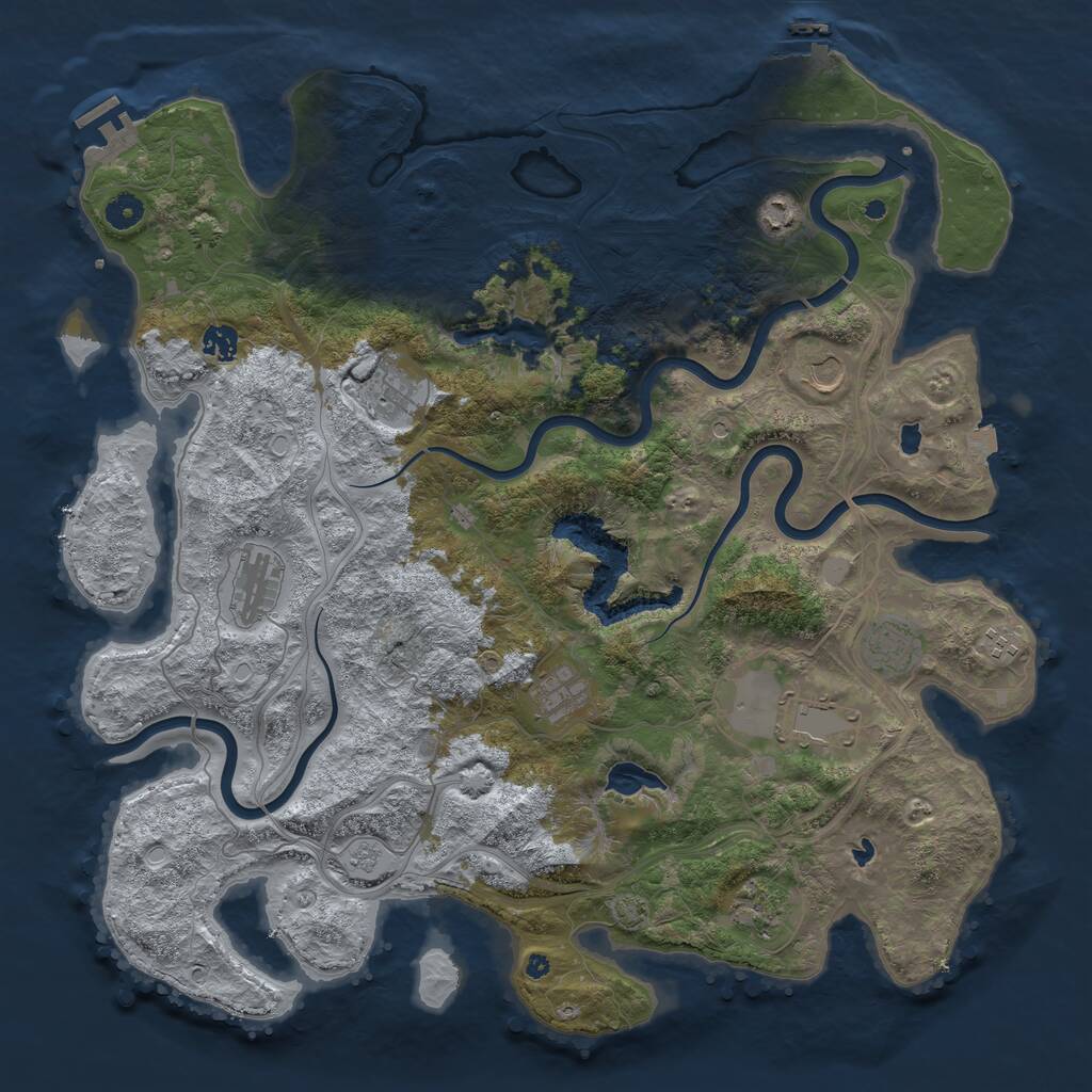 Rust Map: Procedural Map, Size: 4500, Seed: 471904966, 16 Monuments