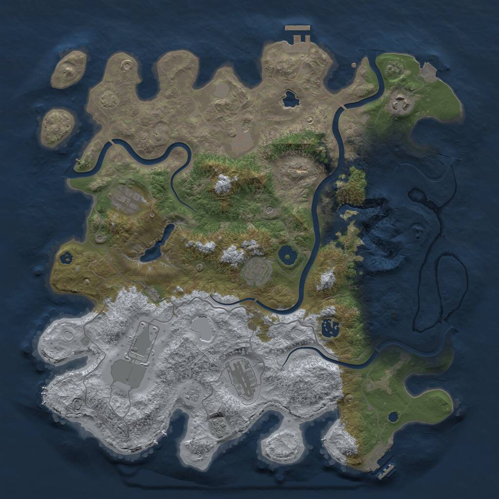 Rust Map: Procedural Map, Size: 4000, Seed: 751604752, 14 Monuments