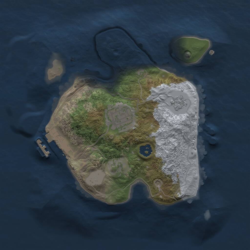 Rust Map: Procedural Map, Size: 2000, Seed: 587854, 4 Monuments