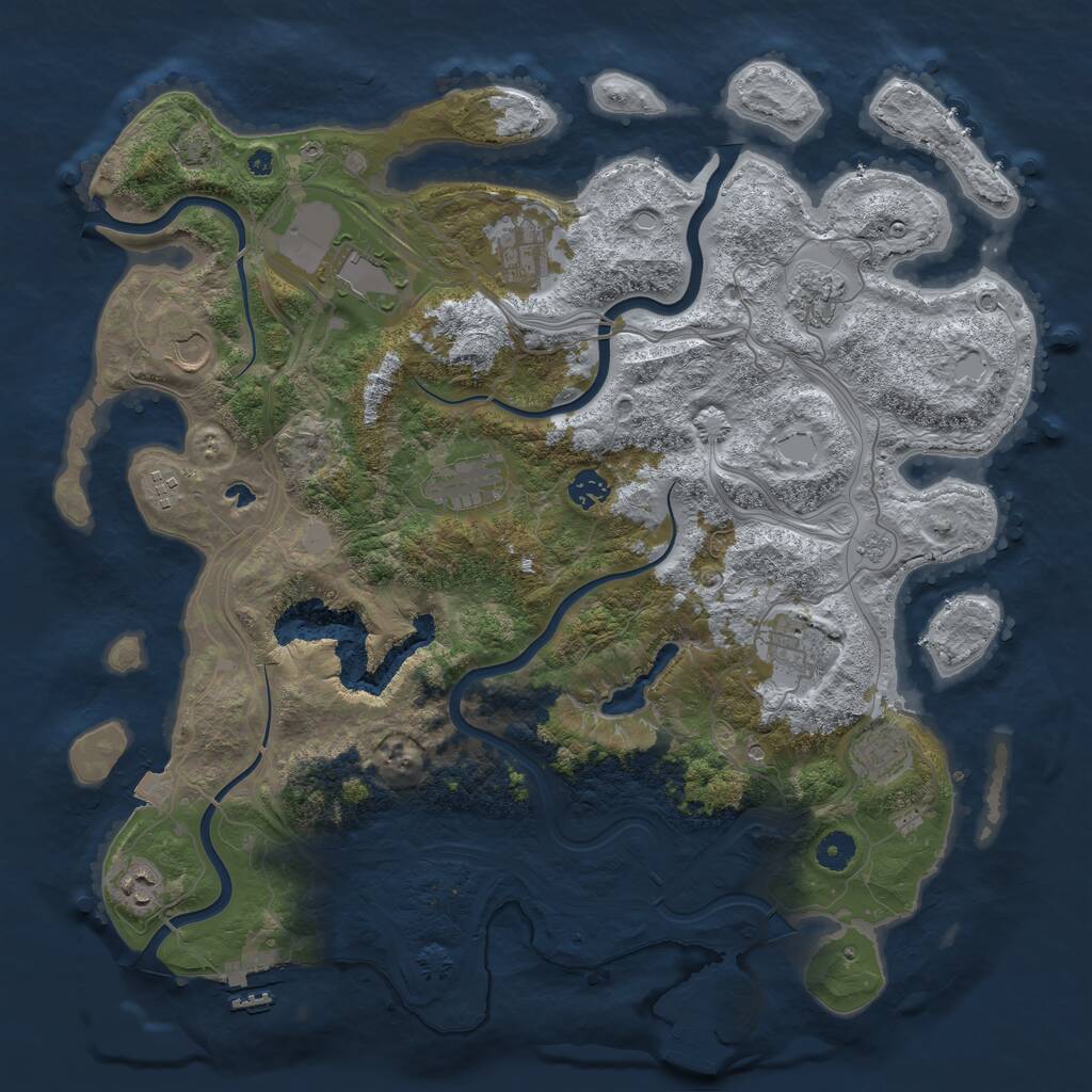 Rust Map: Procedural Map, Size: 4250, Seed: 19929, 16 Monuments