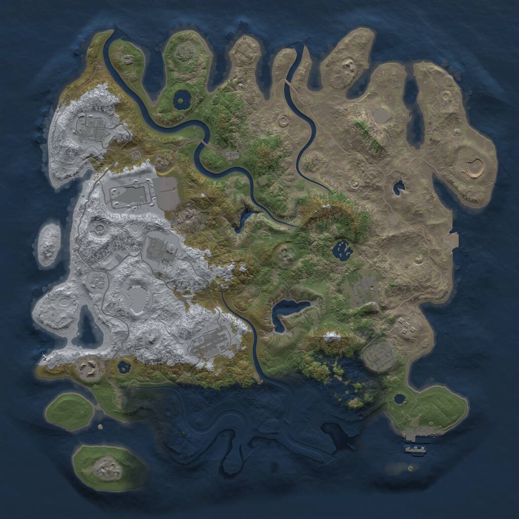 Rust Map: Procedural Map, Size: 4000, Seed: 2056856942, 15 Monuments