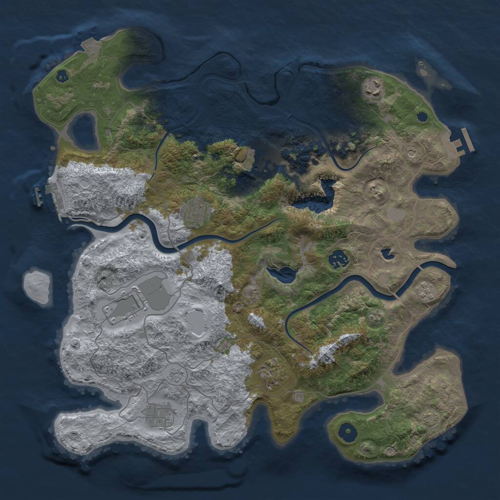Rust Map: Procedural Map, Size: 4000, Seed: 24961361, 14 Monuments