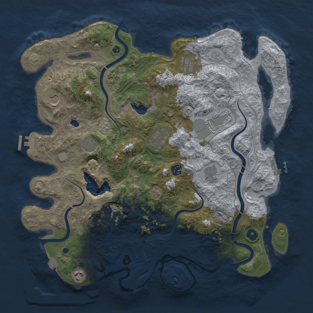 Rust Map: Procedural Map, Size: 4255, Seed: 2023117643, 16 Monuments