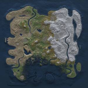 Thumbnail Rust Map: Procedural Map, Size: 4255, Seed: 2023117643, 16 Monuments