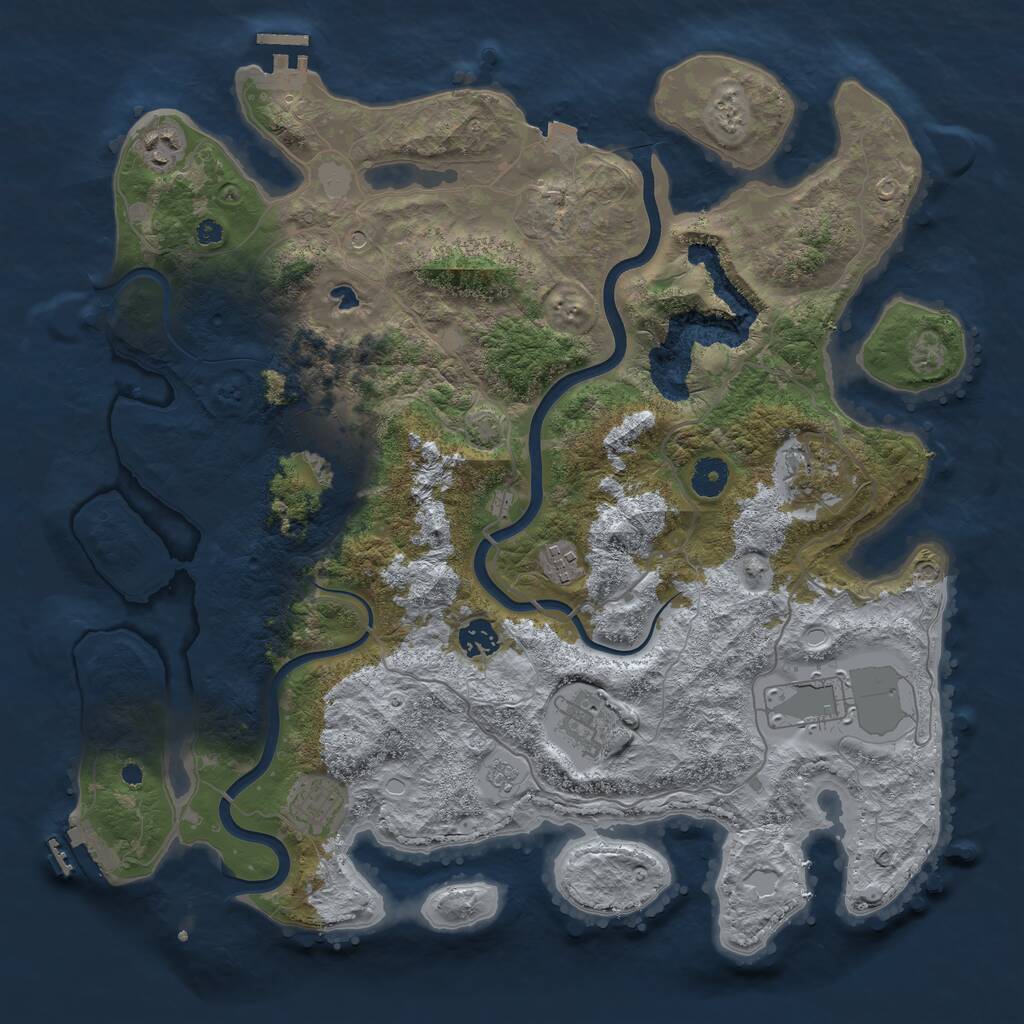 Rust Map: Procedural Map, Size: 4000, Seed: 707304754, 14 Monuments