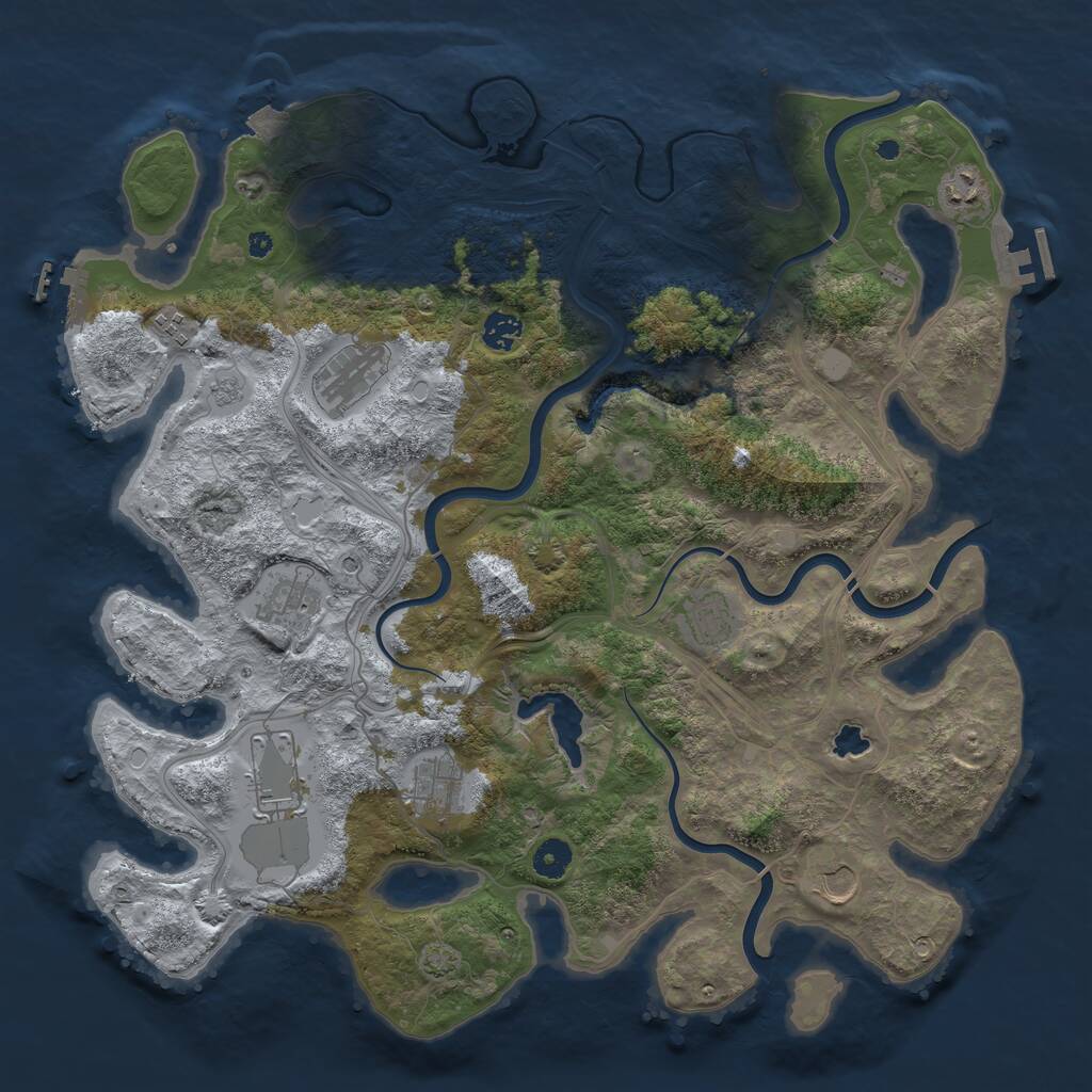Rust Map: Procedural Map, Size: 4250, Seed: 9580, 15 Monuments