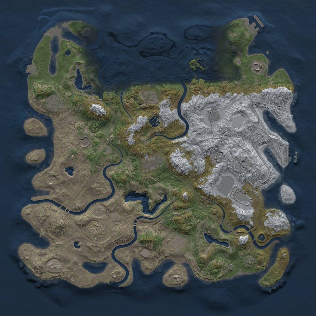 Rust Map: Procedural Map, Size: 4500, Seed: 270451879, 17 Monuments