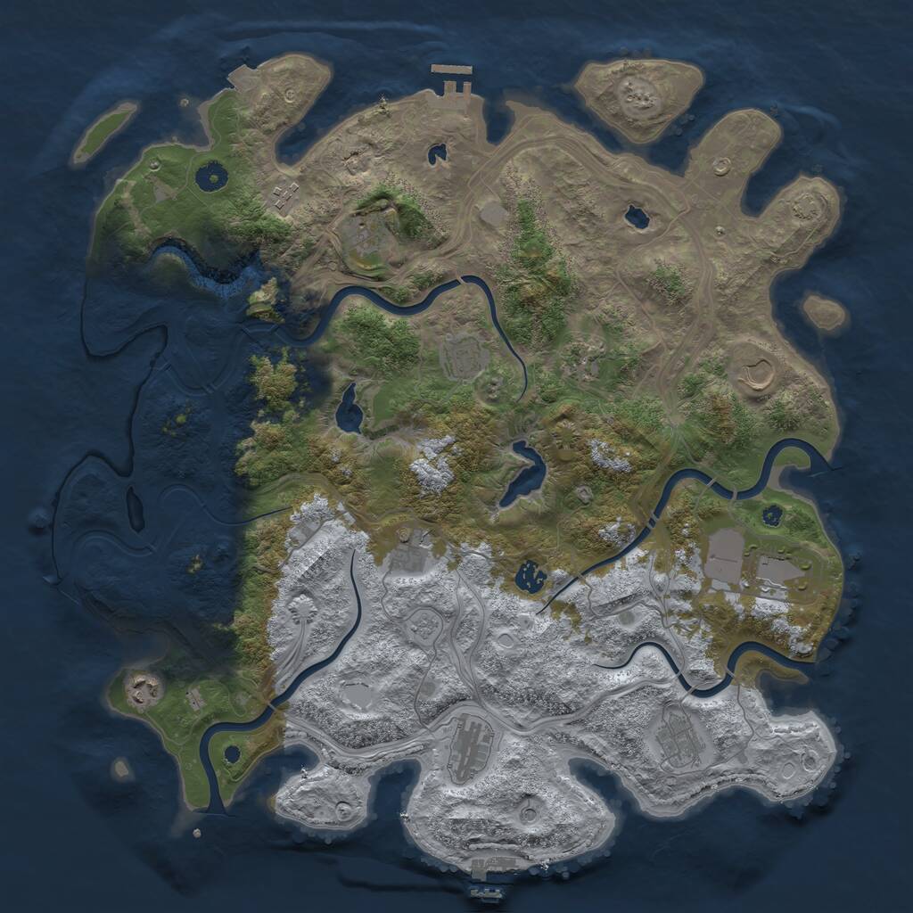 Rust Map: Procedural Map, Size: 4500, Seed: 13456, 17 Monuments