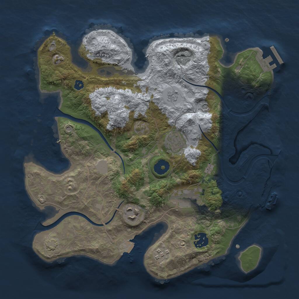 Rust Map: Procedural Map, Size: 3000, Seed: 1618, 11 Monuments