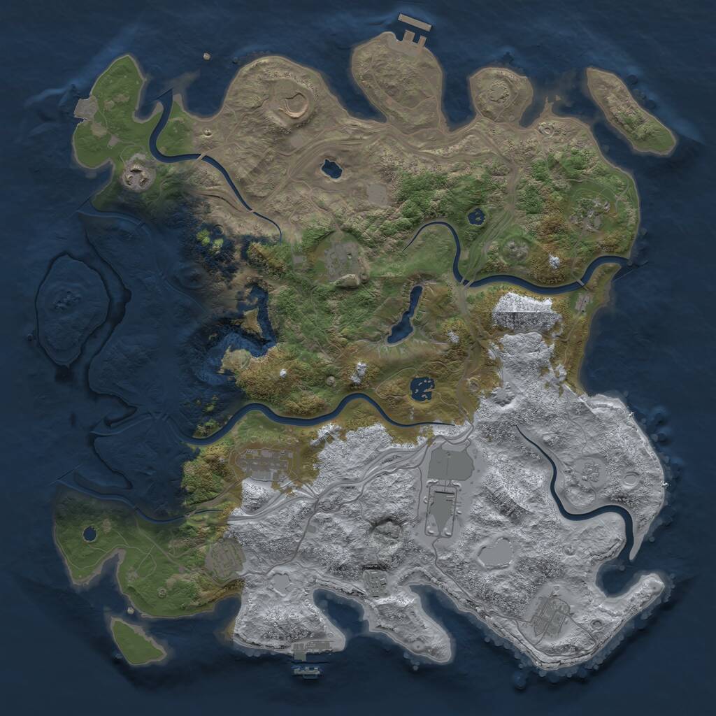 Rust Map: Procedural Map, Size: 4300, Seed: 18675309, 16 Monuments
