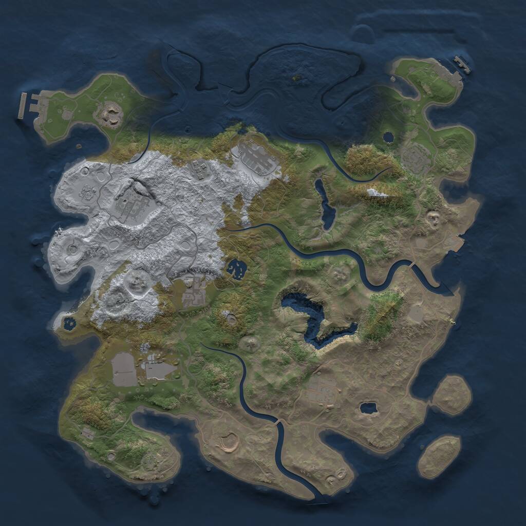 Rust Map: Procedural Map, Size: 4000, Seed: 6010217, 16 Monuments
