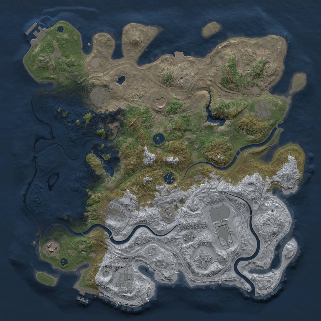 Rust Map: Procedural Map, Size: 4250, Seed: 1842337282, 16 Monuments