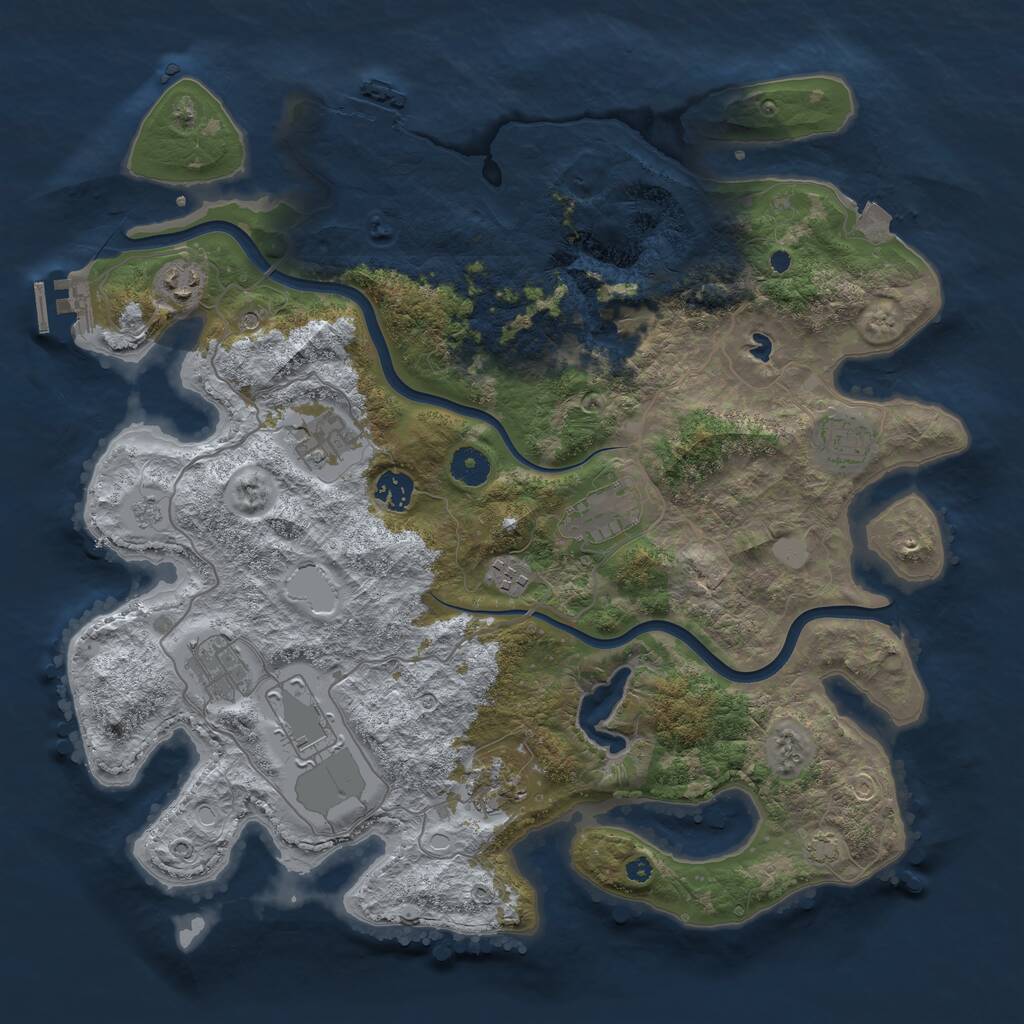 Rust Map: Procedural Map, Size: 4000, Seed: 4732853, 15 Monuments