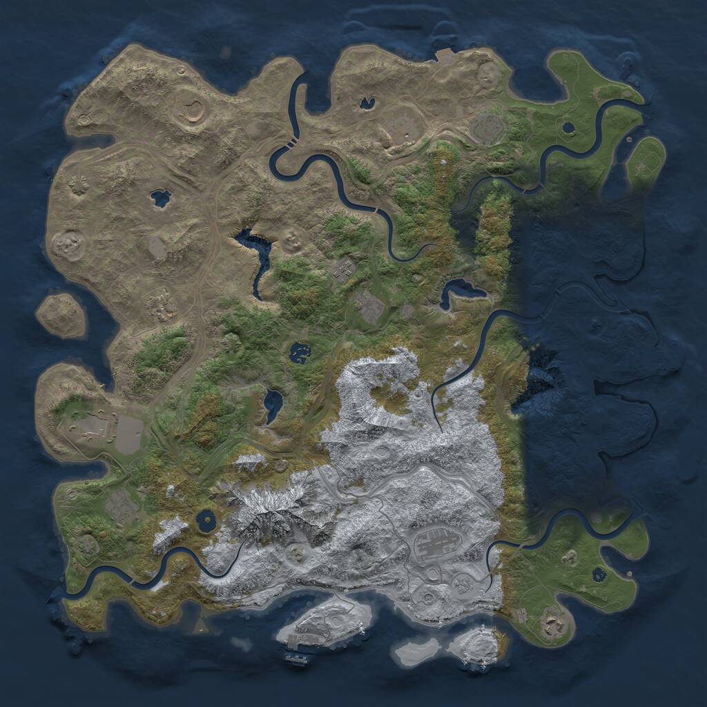 Rust Map: Procedural Map, Size: 5000, Seed: 14042, 17 Monuments
