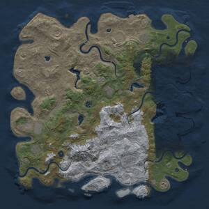 Thumbnail Rust Map: Procedural Map, Size: 5000, Seed: 14042, 17 Monuments