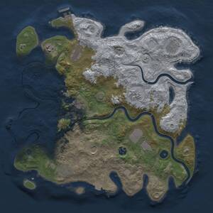 Thumbnail Rust Map: Procedural Map, Size: 3900, Seed: 1286234342, 16 Monuments