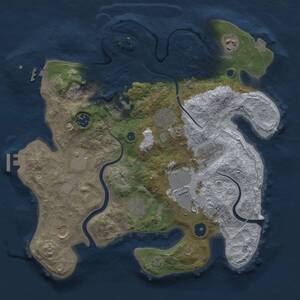 Thumbnail Rust Map: Procedural Map, Size: 3500, Seed: 88451878, 16 Monuments